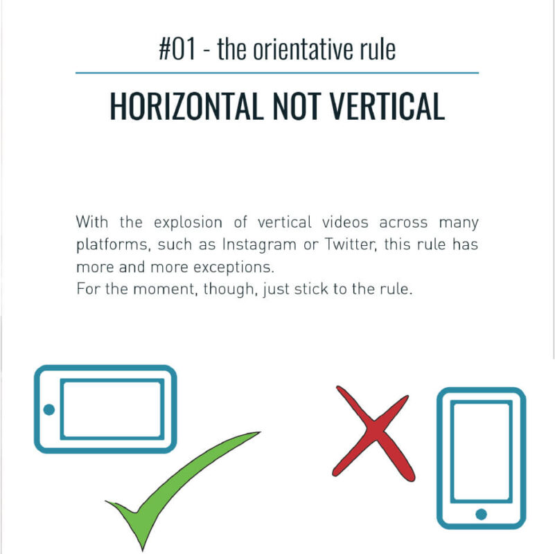 It shows the first rule of mobile video:horizontal not vertical filming - first rule of mobile videomaking